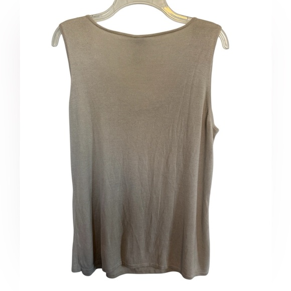 Chico's Silk blend Sleeveless Tank Top Beige Size 3 Neutral - Picture 2 of 5